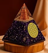 Anaya Agate Orgone Pyramid – Handmade Amethyst Crystal Pyramid – Orgonite Pyramids with Amethyst ...