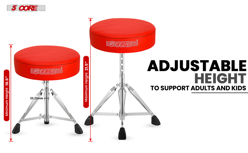 Black Drum Chair,Height Adjustable Heavy Duty Upgraded Drum Stool