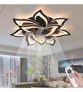 Bevenus Ceiling Fans with Lights,Modern Flush Mount Ceiling Fan with Remote/App Control,Dimmable ...
