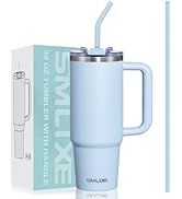 SMLIXE 30 oz Tumbler with Handle, Tumbler with Lid and Straw, Double Wall Vacuum Insulated Travel...
