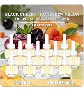 Plug In Air Fresheners for Home, 12ct – Black Cherry, Tropical Berries, Citrus, Honeydew Melon, W...