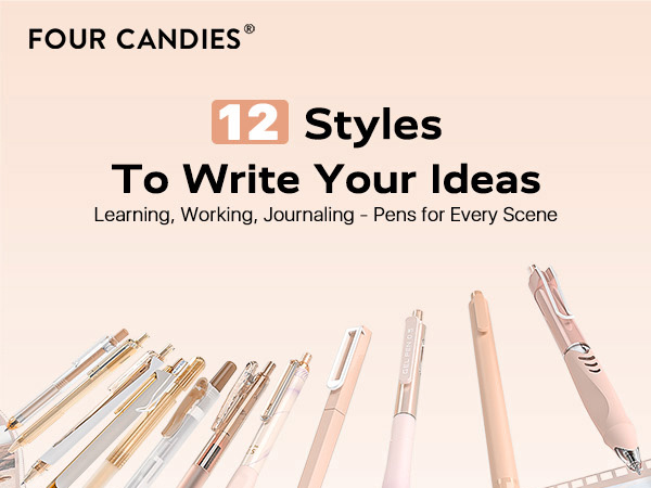 Four Candies 12 Styles Pen Set BROWN