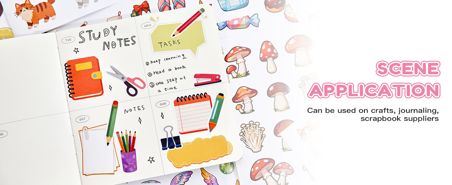 800+ Cute Stickers for Kids, 60-Page Sticker Book with Funny, Aesthetic &amp;amp; Scrapbook Stickers
