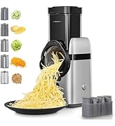 FOHERE Electric Cheese Grater, Large Feed Chute Electric Grater Vegetable Shredder with Multi Rep...