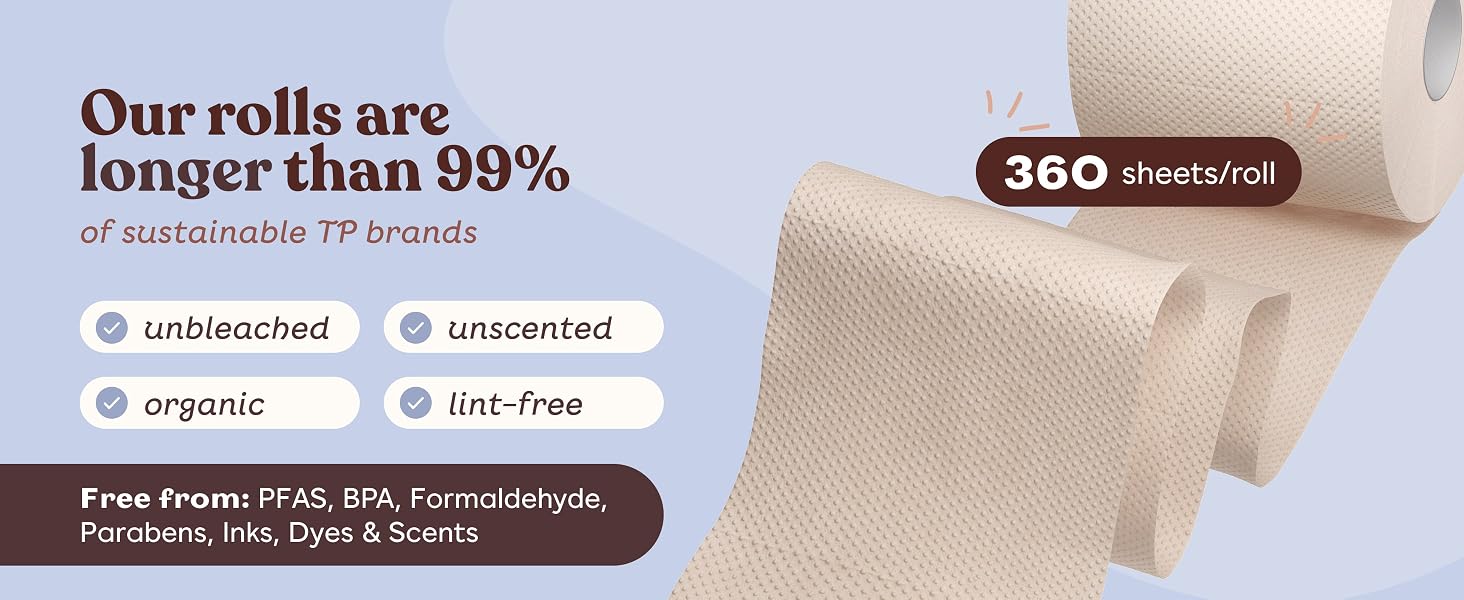 Our rolls are longer than 99% of sustainable TP brands.