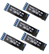 iPistBit 5 Pcs 0.91 Inch I2C OLED Display Module, 128x32 Pixel SSD1306 Luminous OLED Screen Board...