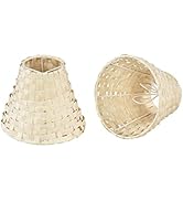 Aspen Creative 51002-2, Empire Clip-On Chandelier Lamp Shade, Natural Palm Leaf, 3" Top X 6" Bott...