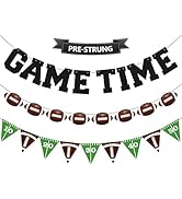 PreJoyStar Pre-strung Football Banner - Game Time Birthday Party Decorations, Triangle Flags Bann...