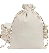 HRX Package 20pcs Cotton Canvas Bags 7x9 inches, Fabric Drawstring Gift Bags Pouches Sachet for P...