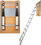 VEVOR Attic Ladder Telescoping, 350-pound Capacity, 39.37" x 23.6", Multi-Purpose Aluminium Exten...