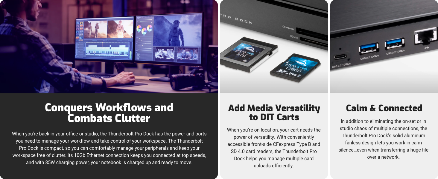10GB Ethernet, 85 W charging power, Fanless aluminum, large file transfer