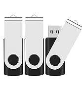 3PCS 1GB USB Flash Drive EASTBULL USB 2.0 Drive Swivel USB Stick Memory Stick Metal Pen Drive (Bl...