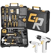 GRENPRO Tool Set Drill Set, 188PCS Tool Kit For Home with Cordless Drill Power, Hand Tool Kit for...