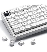 XVX Cute Cat Keycaps, Mao Profile White PBT Keycaps, 143 Keys Meow Meow Keyboard Keycap Sets Comp...