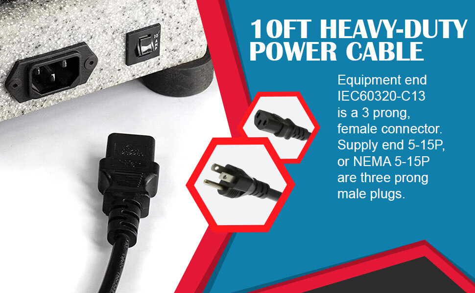 ac power cord 3 foot extension cord 3 prong power cord c13 power cord 15 amp extension cord