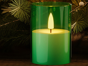 GREEN LED Candle christmas decorations