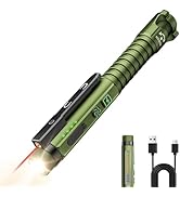 EDC Flashlight Rechargeable,800 Lumen Pocket Flashlight with Red Beam,U V and White LED Combo,Mag...