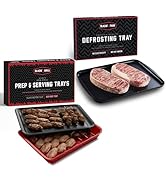 BLAZIN' GRILL Prep &amp; Serving Trays &amp; Defrosting Tray Bundle | Set of 2 Stackable, Melamine Trays ...