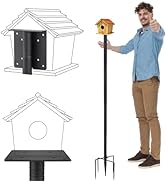 Bird Feeder Pole for Outdoors - 68" Adjustable Bluebird House Stand with 5-Prong Anchor, Heavy Du...