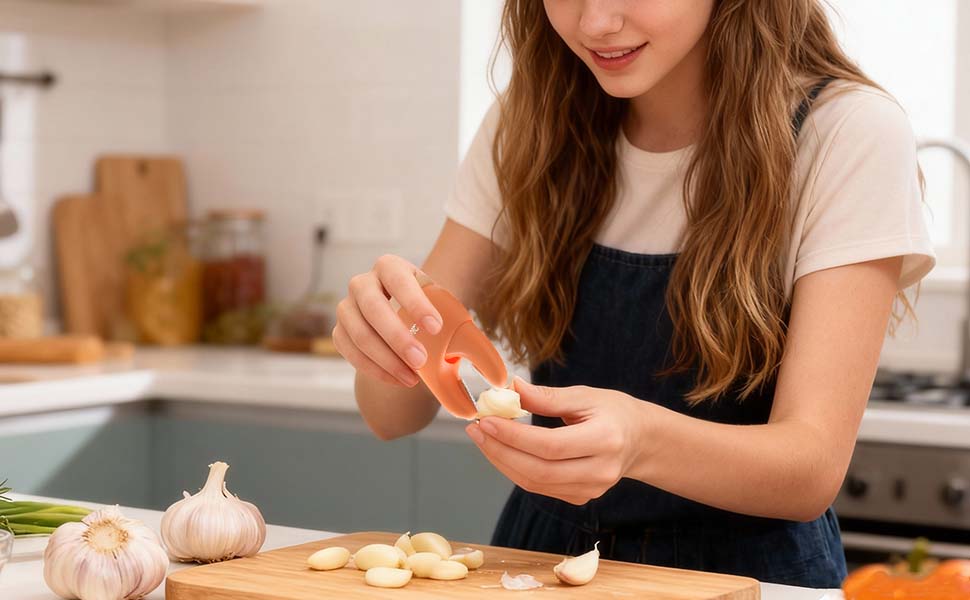 2026 New Garlic Peeler Clips with Stainless Steel Blade - Manual Skin Remover, Easy-to-Use