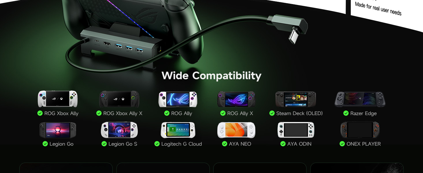 rog xbox ally x dock steam deck oled lcd docking station