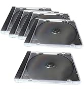 wipcowi 5 PCS Car Standard Single Clear CD Jewel Cases, Thickened Anti-scratch DVD Storage Boxes ...