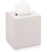 Sumnacon Square Linen Tissue Box Cover - Stylish Cube Tissue Box Holder with Magnetic Bottom, Dec...