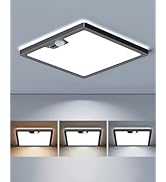Annaror 12in Motion Sensor Ceiling Light Wired, 3000K 4000K 5000K Selectable, 24W Flush Mount Squ...