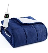 Homemate Heated Weighted Blanket - 50"x60" 10lbs Electric Blanket Fast Heating Heavy Throw Blanke...