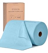 KitchLife Microfiber Cleaning Cloth Roll, 100 Pack - Tear-Away Towels, Lint-Free, Reusable, Washa...