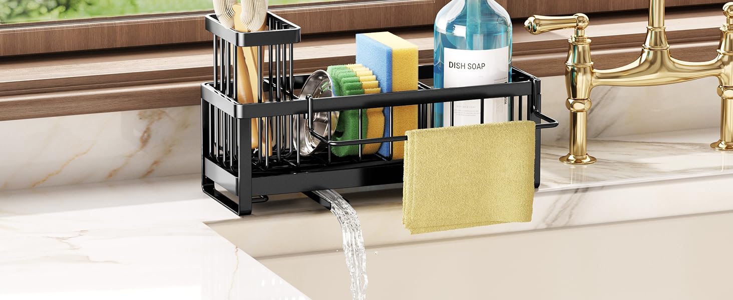 kitchen Sink Caddy Organzier Sponge Holder for Kitchen Sink