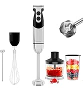 MegaWise Blender Handheld 12-Speed Stainless Steel Electric Hand Blender, 5 in 1 Immersion Handhe...