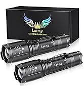 LETMY LED Tactical Flashlight S2000 PRO - 2Pcs Ultra Bright High Lumens LED Flashlights - Zoomabl...