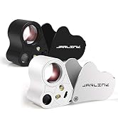 JARLINK 2 Pack 30X 60X Illuminated Jewelers Loupe Magnifier, Foldable Jewelry Magnifier with Brig...