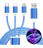 TISTIPPL 3 in 1 Light up Charging Cable,Multi LED Charging Cable,Light Up Charger Cord,3A USB Cab...