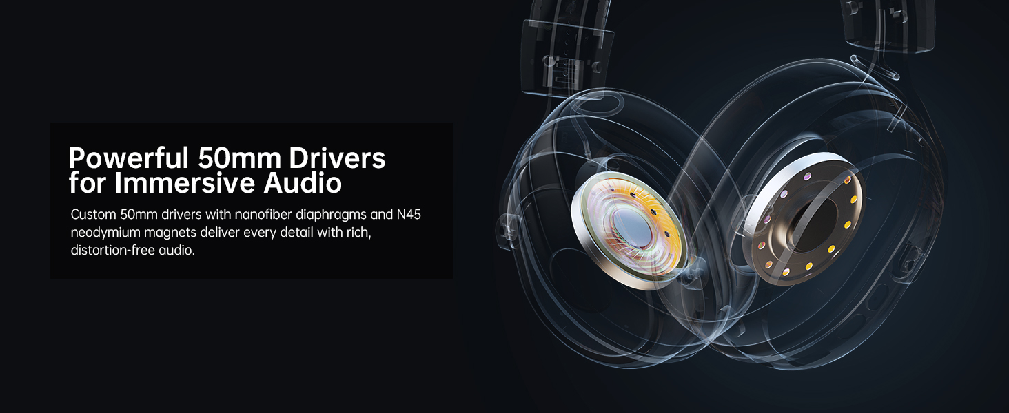 50MM gaming headsets wireless