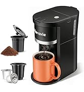 Horavie Small Single Serve Coffee Maker, Fast Brew One Cup Coffee Machine for K Cup and Grounds, ...