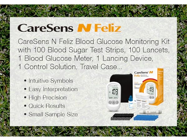 CareSens N Feliz Blood Glucose Monitoring System Blood Sugar Meter Diabetes