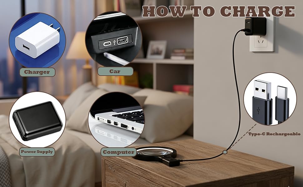 how to charge the magnifying glass