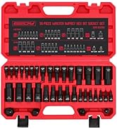 Hex Bit Impact Socket Set: 36-Piece with 4 Adapters, 1/4