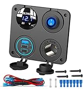 12V USB Outlet Socket Panel: (4 in 1) 58W Dual PD3.0 USB C 12V USB Charger 150W Marine Cigarette ...