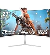 Gawfolk 27 Inch PC Computer Screen,1800R Curved Gaming 280Hz Monitors, FHD 1080p 1ms, Freesync, 9...