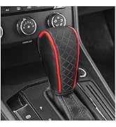 Leather Gear Shift Cover Diamond Embroidery Design,Durable Shift Knob Cover for Shift Lever Prote...