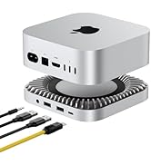 40Gbps Aluminum Hub & Stand for New M4/M4 Pro Mac Mini (2024) with 40Gbps NVMe/M.2 SSD Enclosure,...