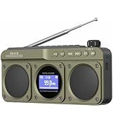 SEMIER Portable Digital FM Radio Bluetooth Speaker, Handheld Rechargeable Radio Wireless Speaker,...