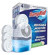 DampRid Reusable Moisture Absorber with 4 Drop-In Tablets, Fresh Scent, 15.8 oz., Attract and Tra...