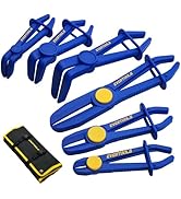 Evertools 6pc Radiator Hose Clamp Pliers, Fuel Line Clamp Pliers Tools, Hose Pinch Off Pliers Str...