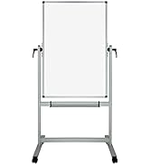 XBoard Magnetic Mobile Whiteboard, Double Sided Magnetic Dry Erase White Board on Wheels, Large H...