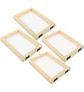TOYANDONA 4Pcs Wooden Paper Making Screen, Paper Making Mould and Deckle Wooden Paper Making Fram...