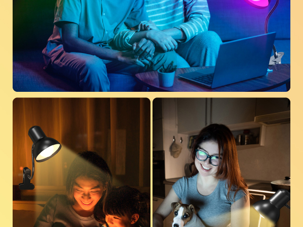 Rechargeable Reading Light Clip on Bed Cordless Desk Lamp Flexible Clip Light Kids Bedroom Camping